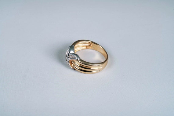 14K Yellow Gold "X" Design Diamond Ring 1/3 ct. t… - image 2