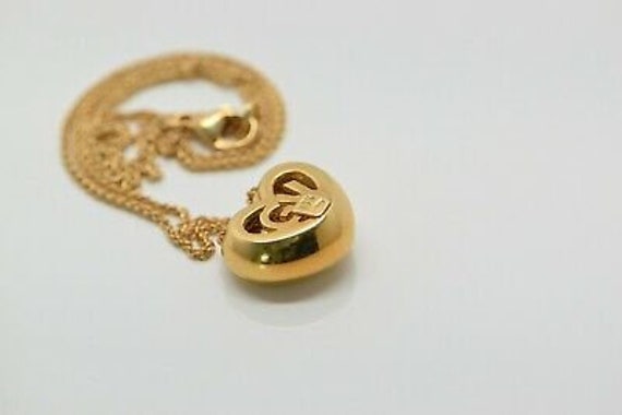 Superb 18K YG Pave Heart Necklace Maker "GV" app … - image 6