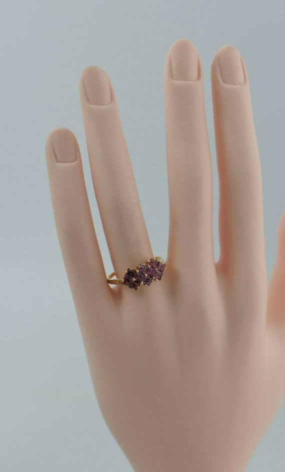 10K Yellow Gold Princess-Cut Diamond Three Stone Band Ring (1 Cttw, J-K Color, I1-I2 Clarity) - Size 6 main image 0