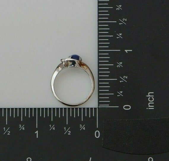 Vintage 14K WG Linde Blue Star Sapphire Ring Size… - image 8
