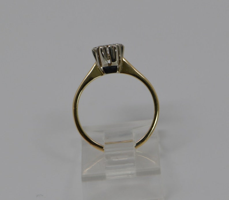 18K Yellow Gold Diamond Sunburst Ring Circa 1960, size 4.25 image 7