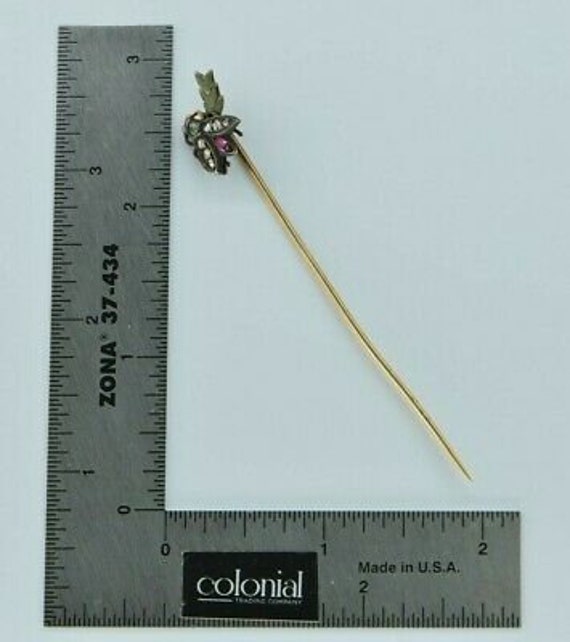 Edwardian Gold Ruby Diamond Emerald and Enamel Fl… - image 4