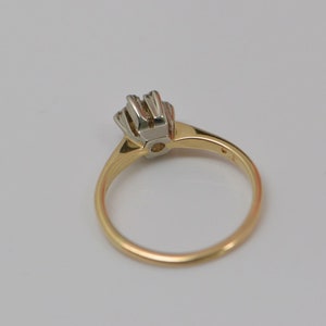 18K Yellow Gold Diamond Sunburst Ring Circa 1960, size 4.25 image 5