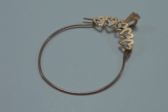 1 Gram 14K Yellow Gold Charm Hanger with Hearts - image 1