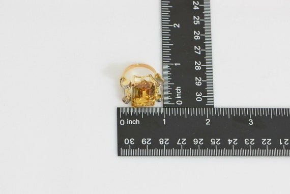14K Yellow & White Gold Citrine Ring, Circa 1960'… - image 8