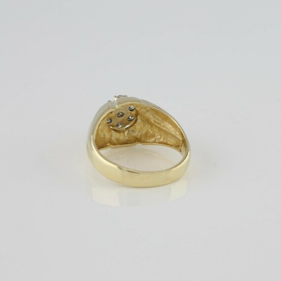 Men's 14K Yellow Gold 1/3ct Diamond Rosette Ring … - image 9