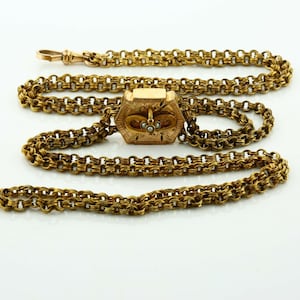 Antique 10K Gold Filled Watch Slide Chain 44 Inches Circa 1890 - Etsy