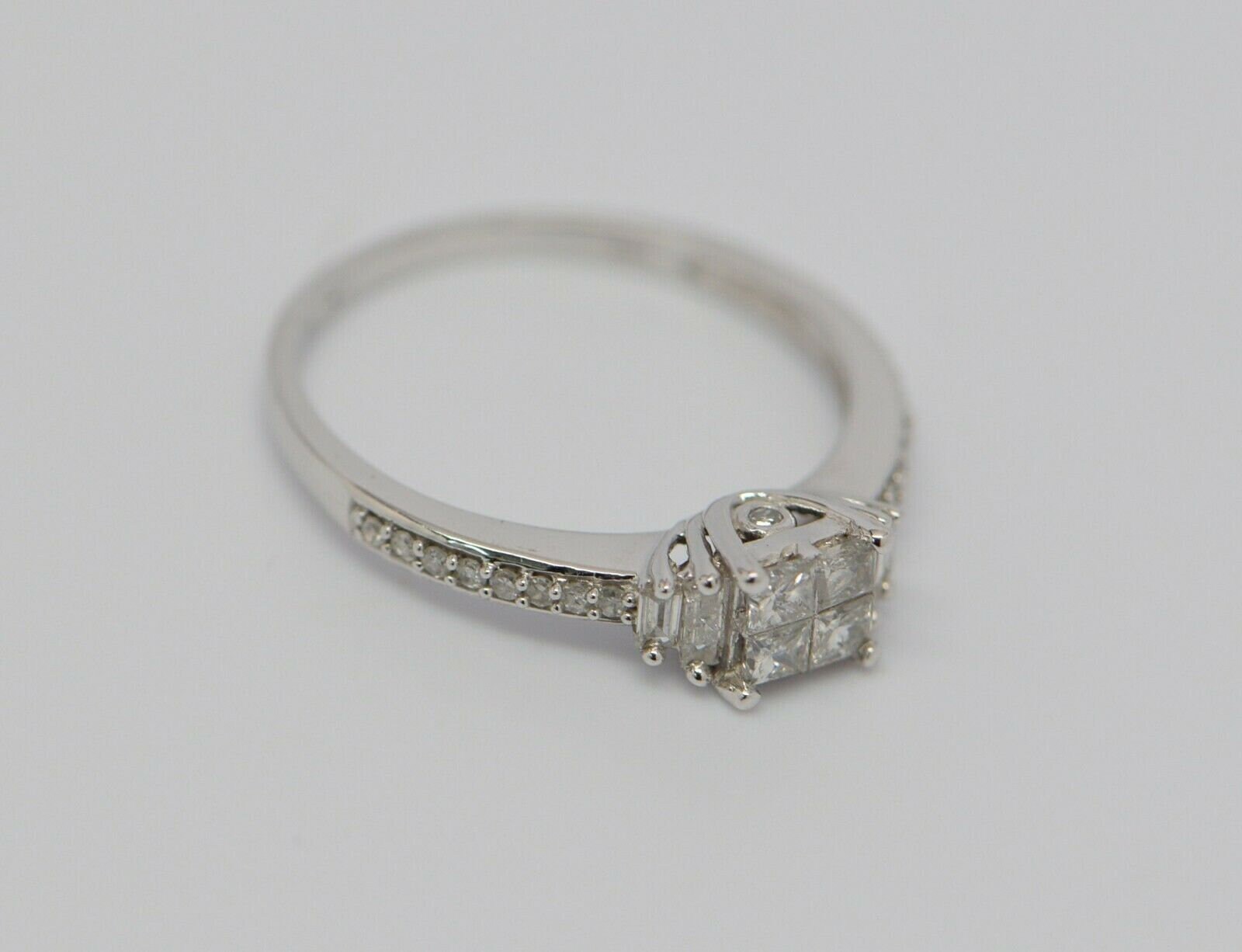 10k white gold princess 2024 cut engagement ring