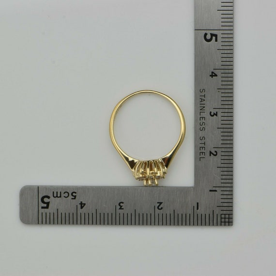 Vintage 14K YG 1/2 ct tw Diamond Rosette Ring, H … - image 6