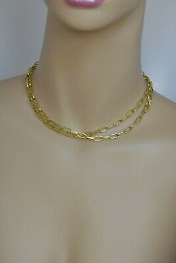 22K Yellow Gold Handmade Chain with Oval Textured 