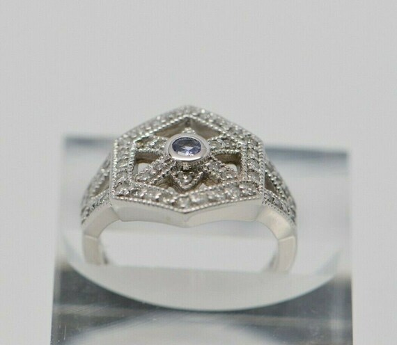 14K WG Tanzanite and Diamond Ring Circa 1990 Size… - image 8