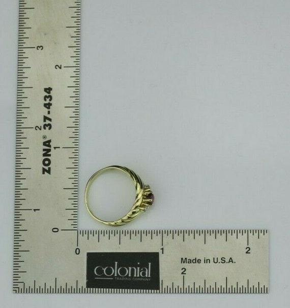 14K Ruby & Diamond Ring Fluted Design Prong Set S… - image 9
