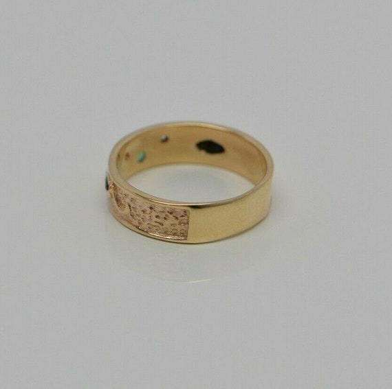 14K YG Multi Stone Ring, Ruby, Sapphire, Emerald … - image 5