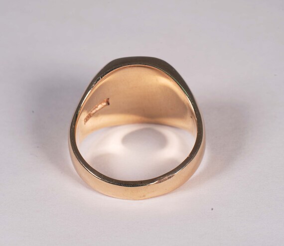 14K Yellow Gold Cufflink and Signet Ring Set w/ "… - image 5