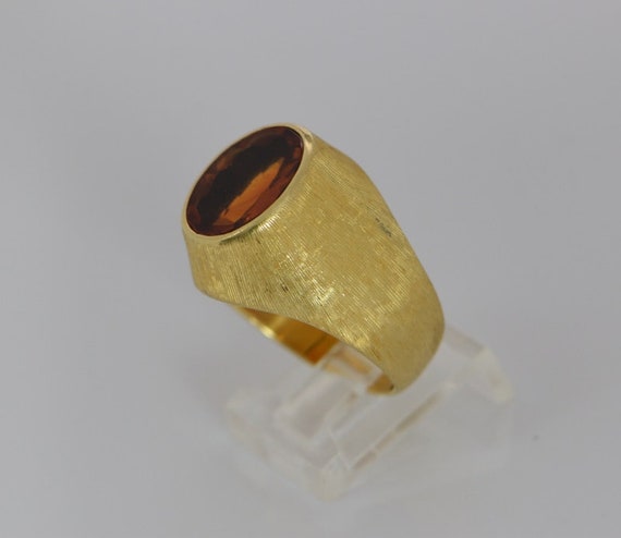 18K Yellow Gold Oval Shape Citrine Ring Circa 196… - image 9