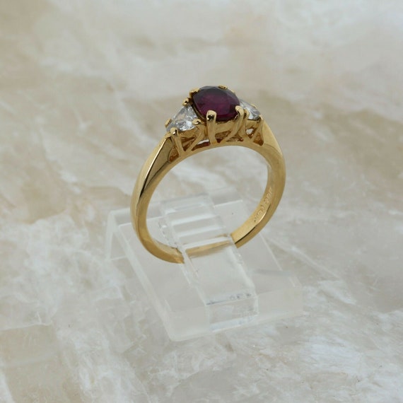 14K Yellow Gold 1.5 ct TW Ruby and Diamond Ring S… - image 3