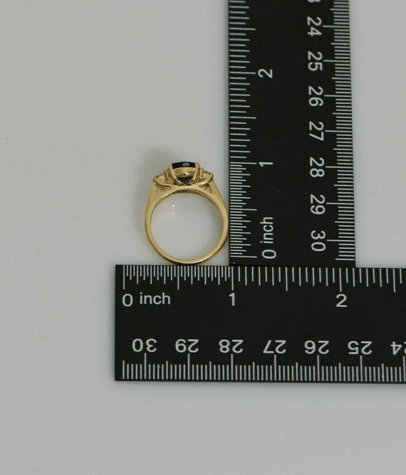 14K Yellow Gold Sapphire & Diamond Ring Circa 198… - image 8