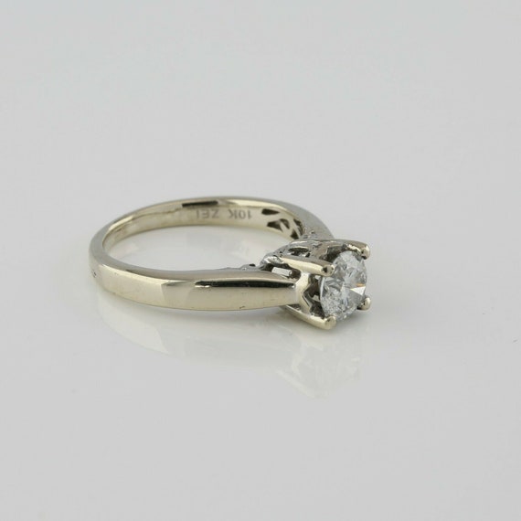 10K White Gold .80 ct Diamond Ring Size 5.75 Circ… - image 7