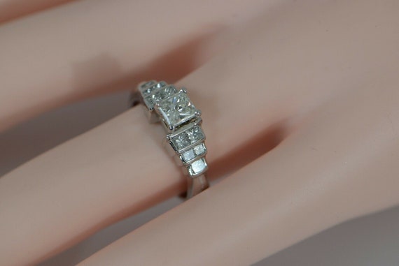 Platinum Shane & Co Princess Diamond Ring Size 7.… - image 3