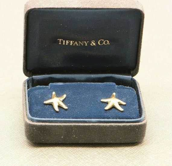 18K Yellow Gold Tiffany Starfish Earrings Elsa Pe… - image 2