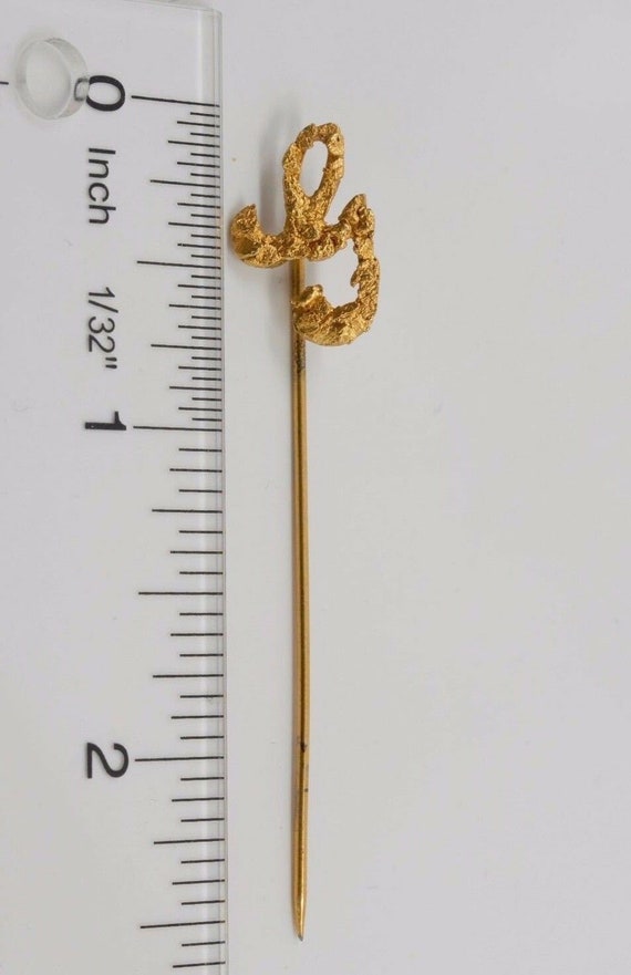 Vintage 14k Yellow Gold Stick Pin with Letter "G" 