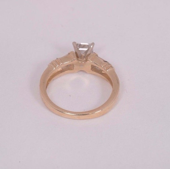 14K Yellow Gold Princess Cut Diamond Engagement R… - image 3