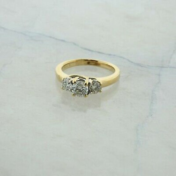 14K Yellow Gold 3 Stone 1 ct tw Diamond Ring Size… - image 4