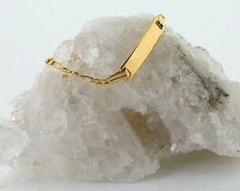 14K Yellow Gold ID Bracelet 5.5 Inches Long Circa 1990 - Etsy