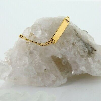 シルバー100 ゴールド150 1990×5 送料さーびす 14K Yellow Gold ID Bracelet 5.5 Inches Long Circa 1990 - Etsy