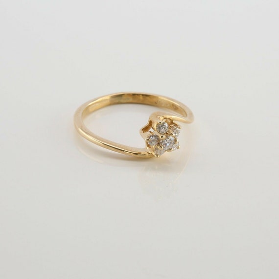 Vintage 14K Yellow Gold 1/4 Ct Tw Diamond Rosette Ring Size