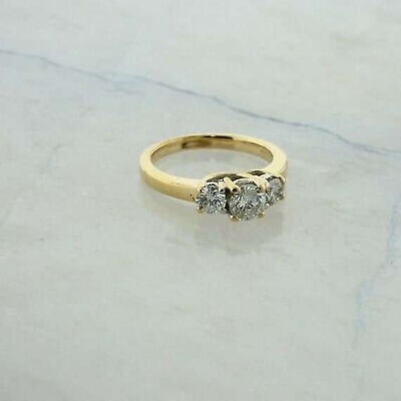 14K Yellow Gold 3 Stone 1 ct tw Diamond Ring Size… - image 1