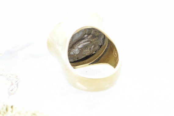 22K YG Authentic Ancient Greek Coin Ring Coin Cir… - image 6