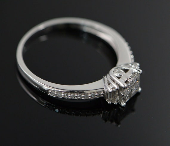 10K White Gold Princess Cut Diamond Engagement Ring 1 2 Ct. Tw