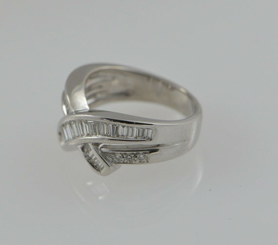 18K White Gold Diamond Baguette Ring Circa 1980, … - image 7