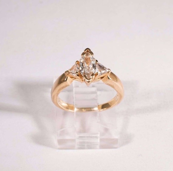 14K Yellow Gold Diamond Engagement Ring app. 0.8c… - image 1