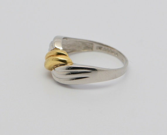 Platinum and 18K Yellow Gold Swirl Design Ring, S… - image 6