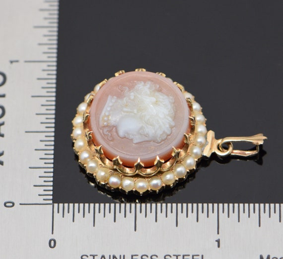 Vintage 14K Yellow Gold Carnelian Cameo, Circa 19… - image 6