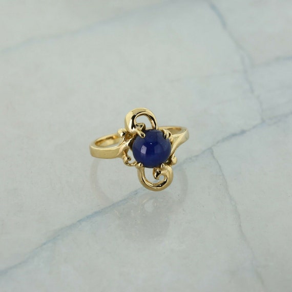 14K Yellow Gold Linde Star Sapphire Ring Size 6.75