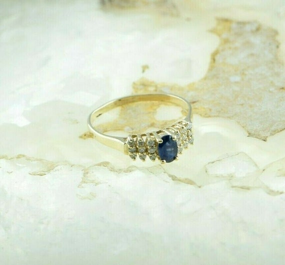 14K Yellow Gold Sapphire and Diamond Ring App 1 Ct Tw Ring Size