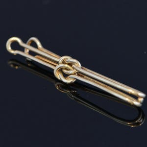Cartier 14K Yellow Gold Double Knot Tie Bar-Money Clip, Circa 1970