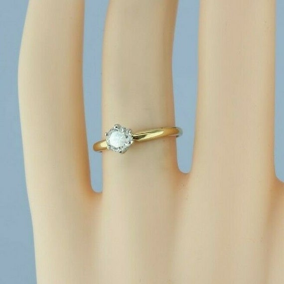 14K Yellow Gold 5/8 ct Diamond Solitaire Ring Siz… - image 8