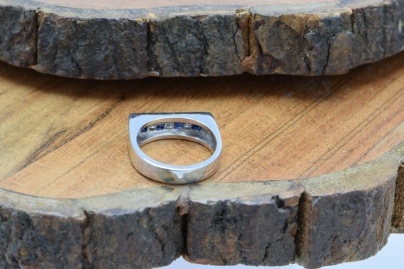 14K Super White Gold Sapphire and Diamond Ring Hi… - image 6