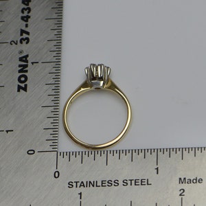 18K Yellow Gold Diamond Sunburst Ring Circa 1960, size 4.25 image 9