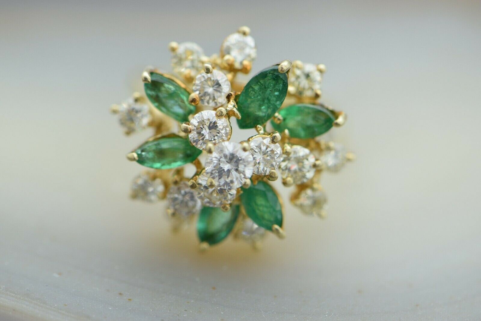 Lab Emerald and Diamond Cocktail Ring | Samba