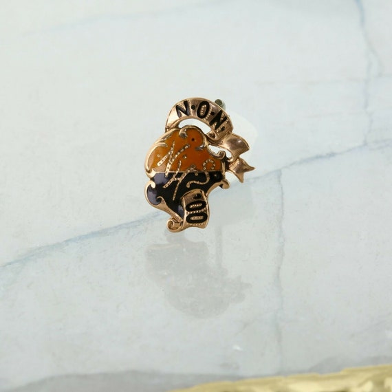 Antique 14K Yellow Gold "NHS 1900" Class Lapel Pin View 2
