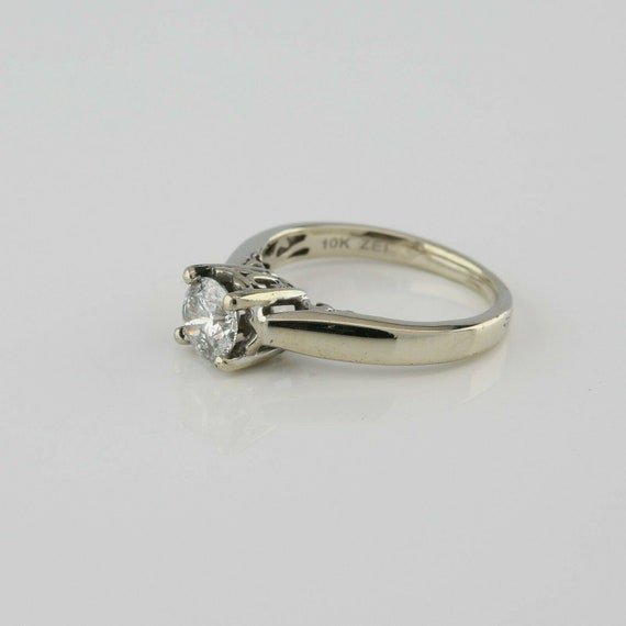10K White Gold .80 ct Diamond Ring Size 5.75 Circ… - image 10