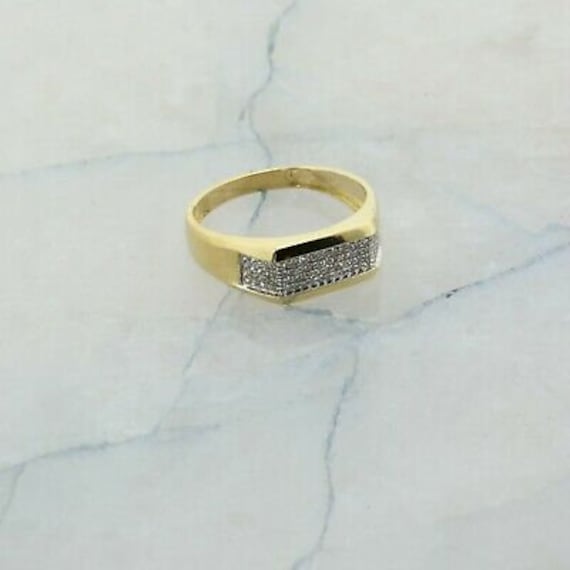 10K Yellow Gold Diamond Ring with 4 Rows of Chann… - image 1