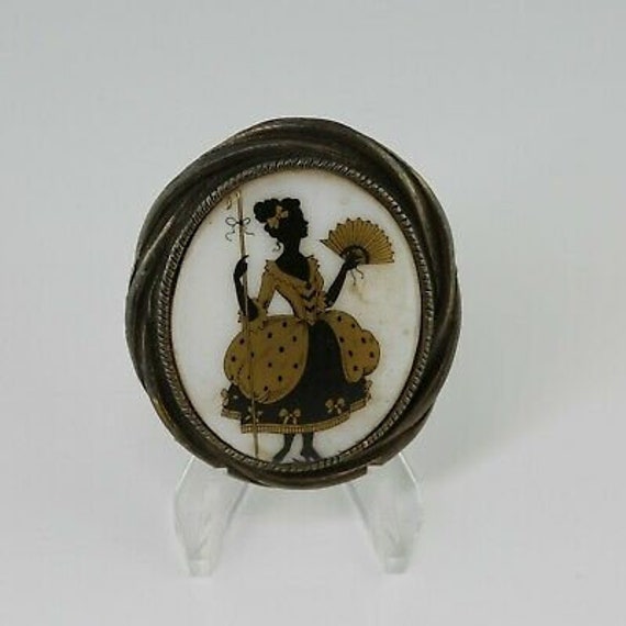 Vintage Porcelain Art Deco Brooch Pin Circa 1960 - image 2