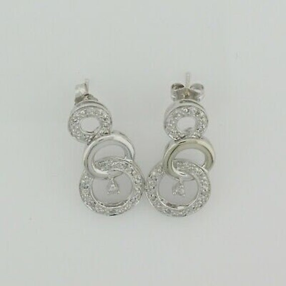10K White Gold and Diamonds Earrings - image 5