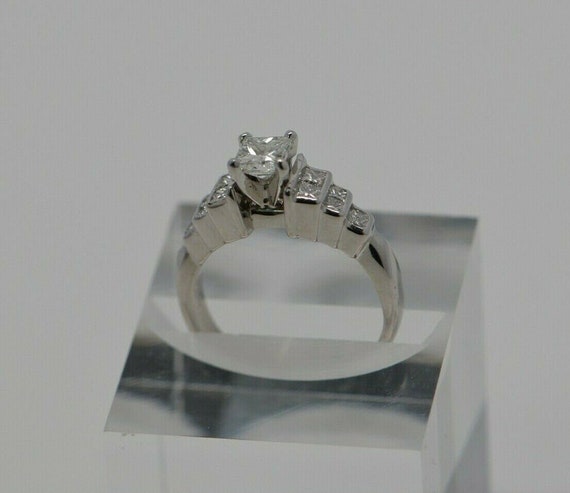 Platinum Shane & Co Princess Diamond Ring Size 7.… - image 6